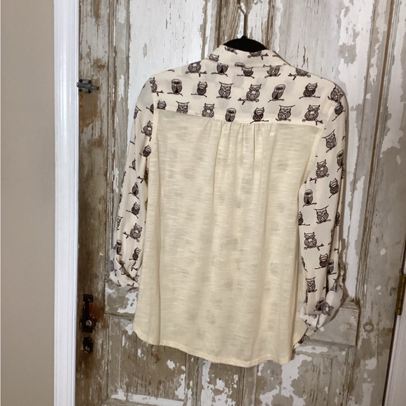 Anthropologie Porridge Owl Button Down Knit Back - Small - Picture 8 of 10